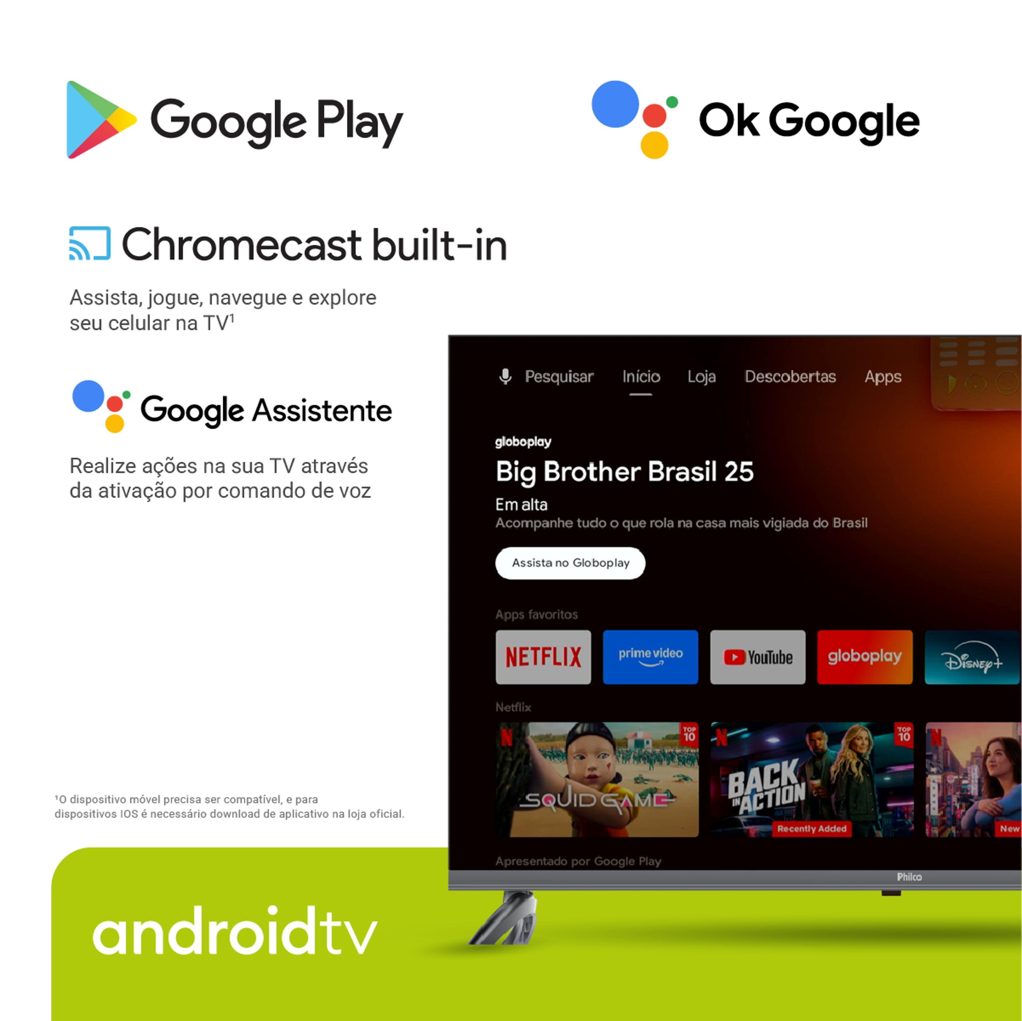 Smart TV 40” Philco P40SAA Full HD HDR10 Android 11 Dolby Audio Space Grey - TV 40" PHILCO FHD P40SAA HDMI/USB - 2