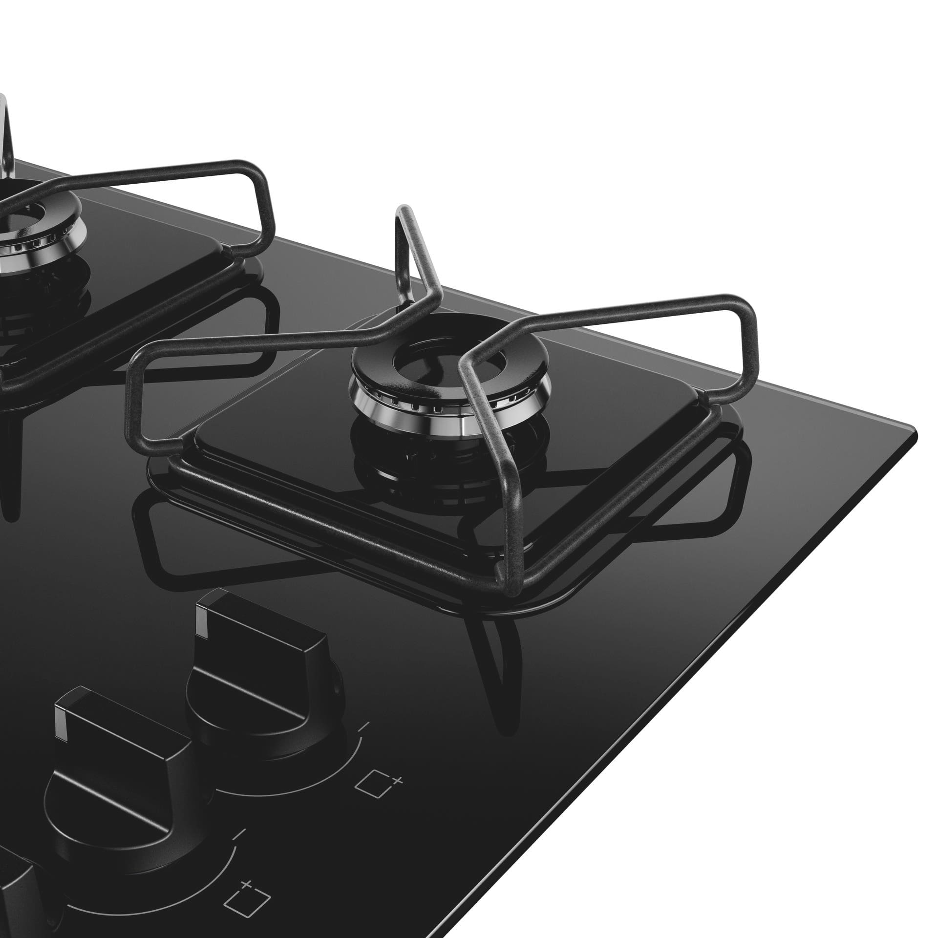 Cooktop 5 Bocas Brastemp BDD75BE Mesa de Vidro Grade de Aço Ferro Aramado Bivolt Preto - 1