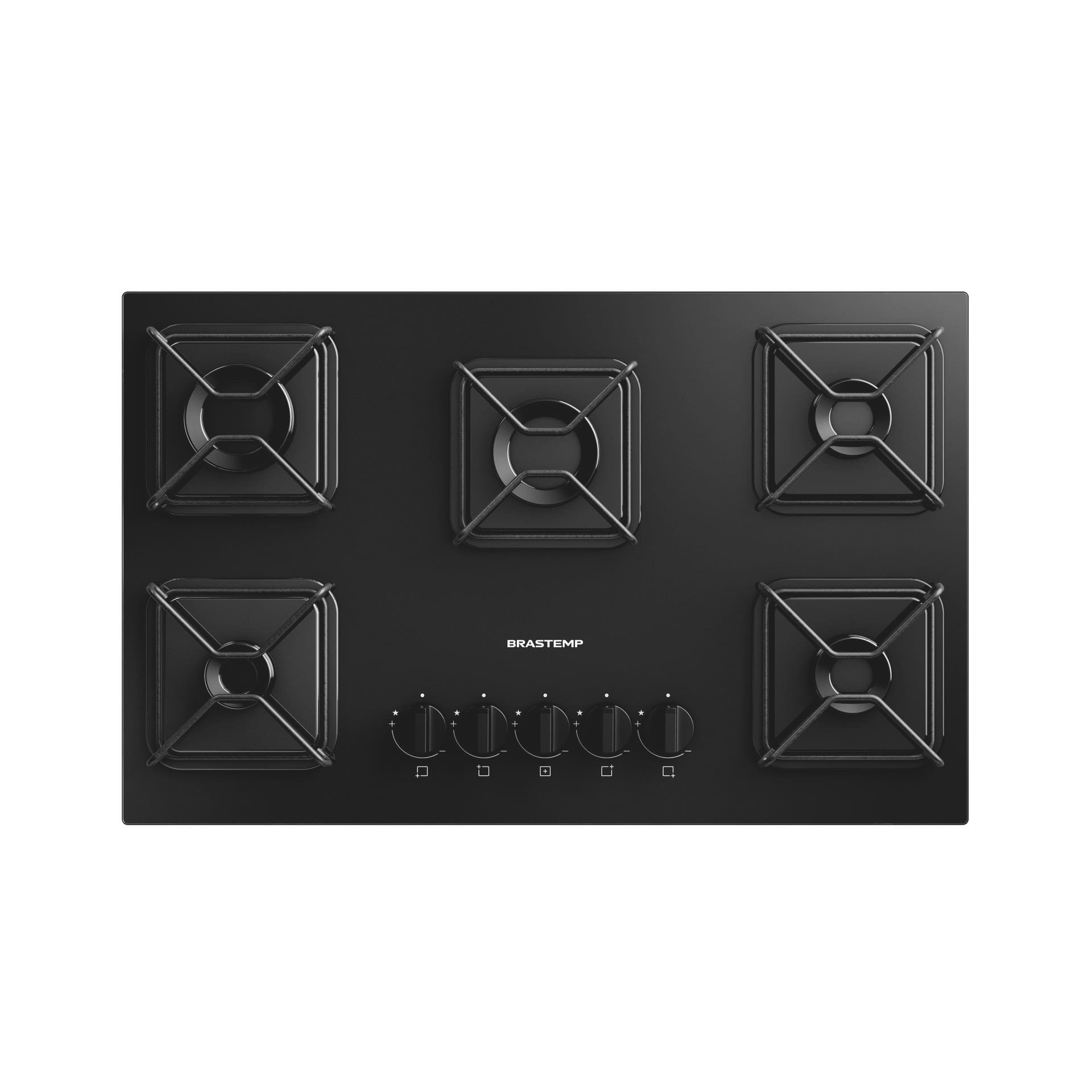 Cooktop 5 Bocas Brastemp BDD75BE Mesa de Vidro Grade de Aço Ferro Aramado Bivolt Preto - 2