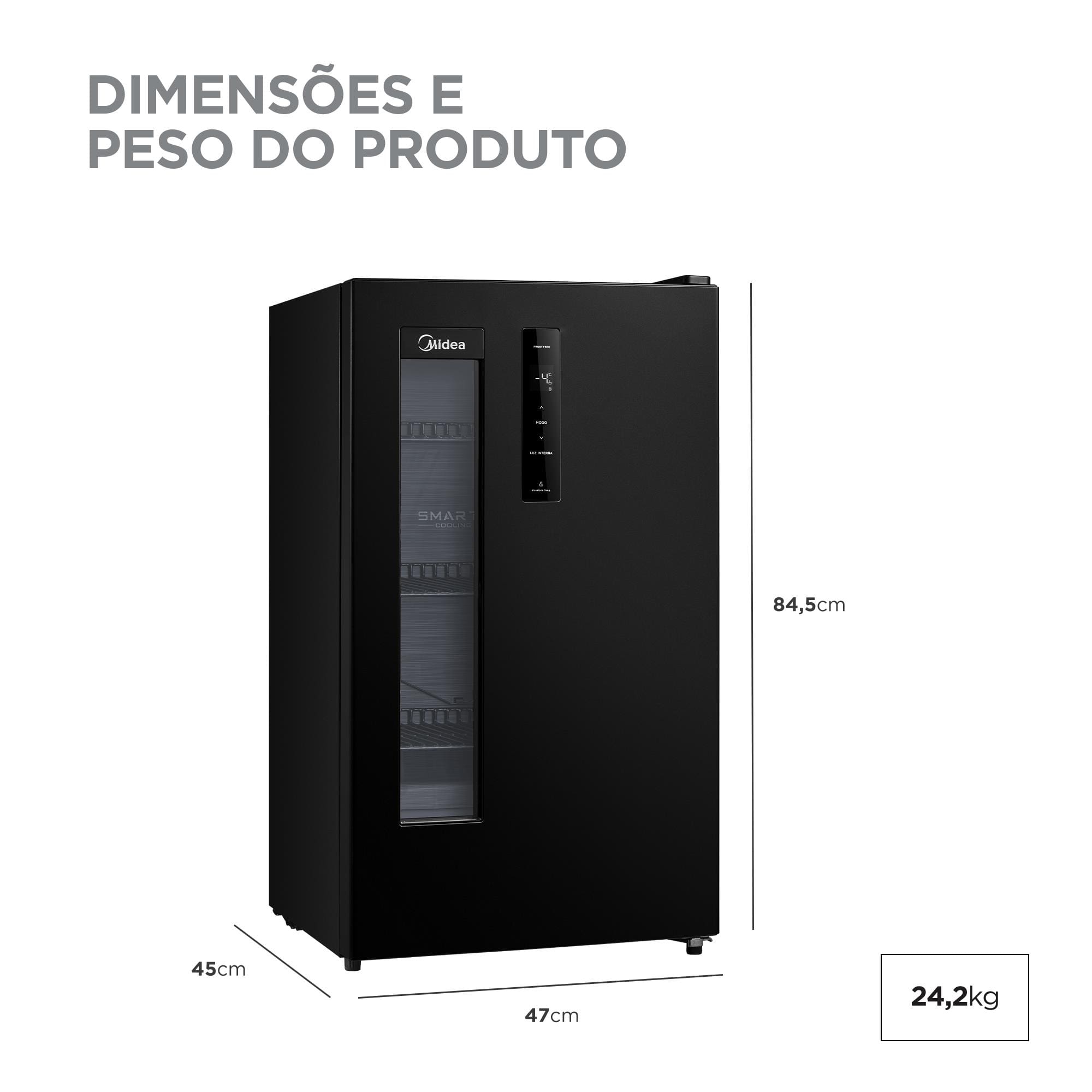 Cervejeira Midea MDRX150 82L Frost Free Painel Touch 5 Modos de Resfriamento Preta - 220V - 2