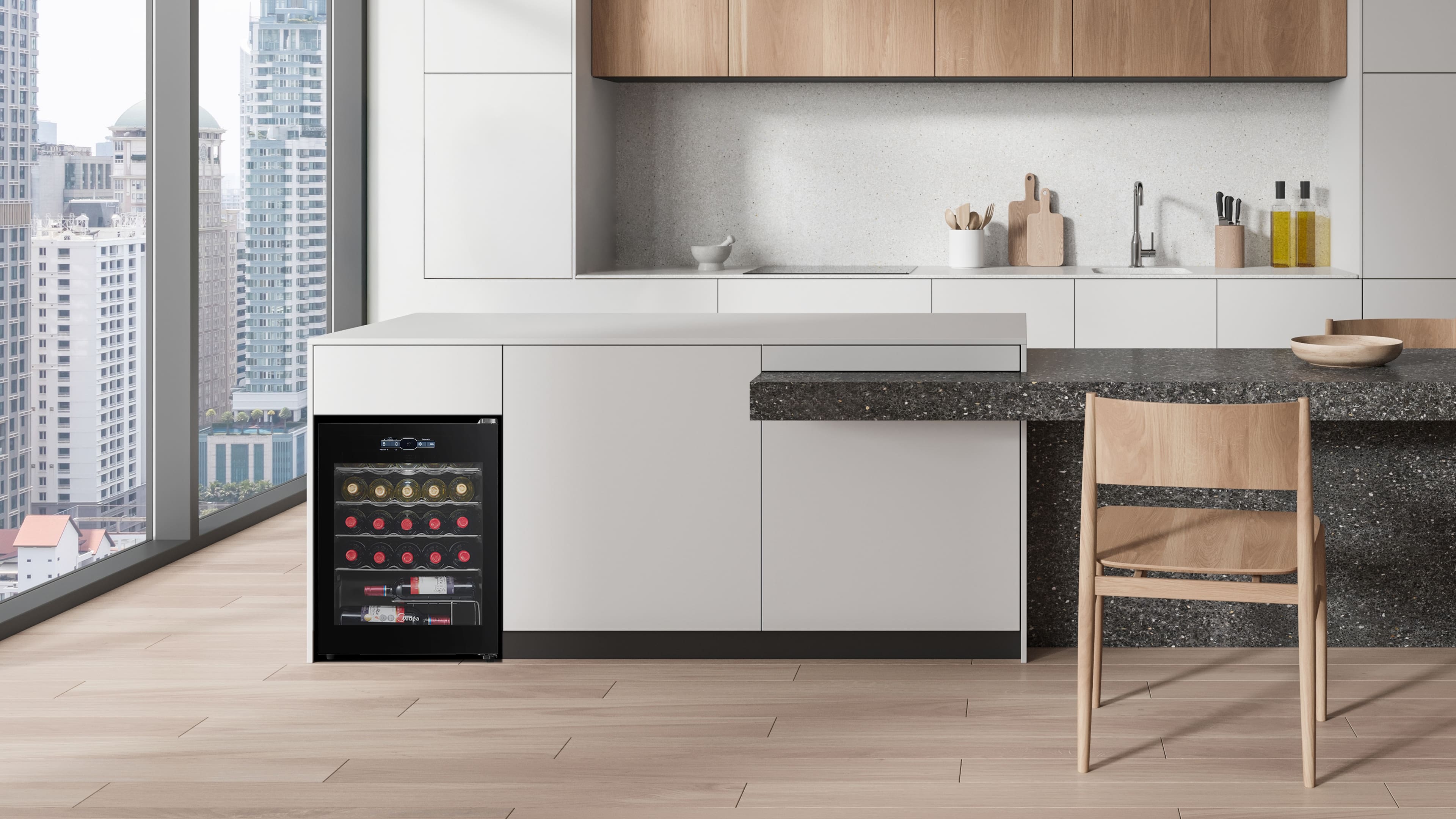 Adega Midea 24 Garrafas MDRW110FGGGL3 Porta de Vidro Painel Touch Bivolt Preta - 2