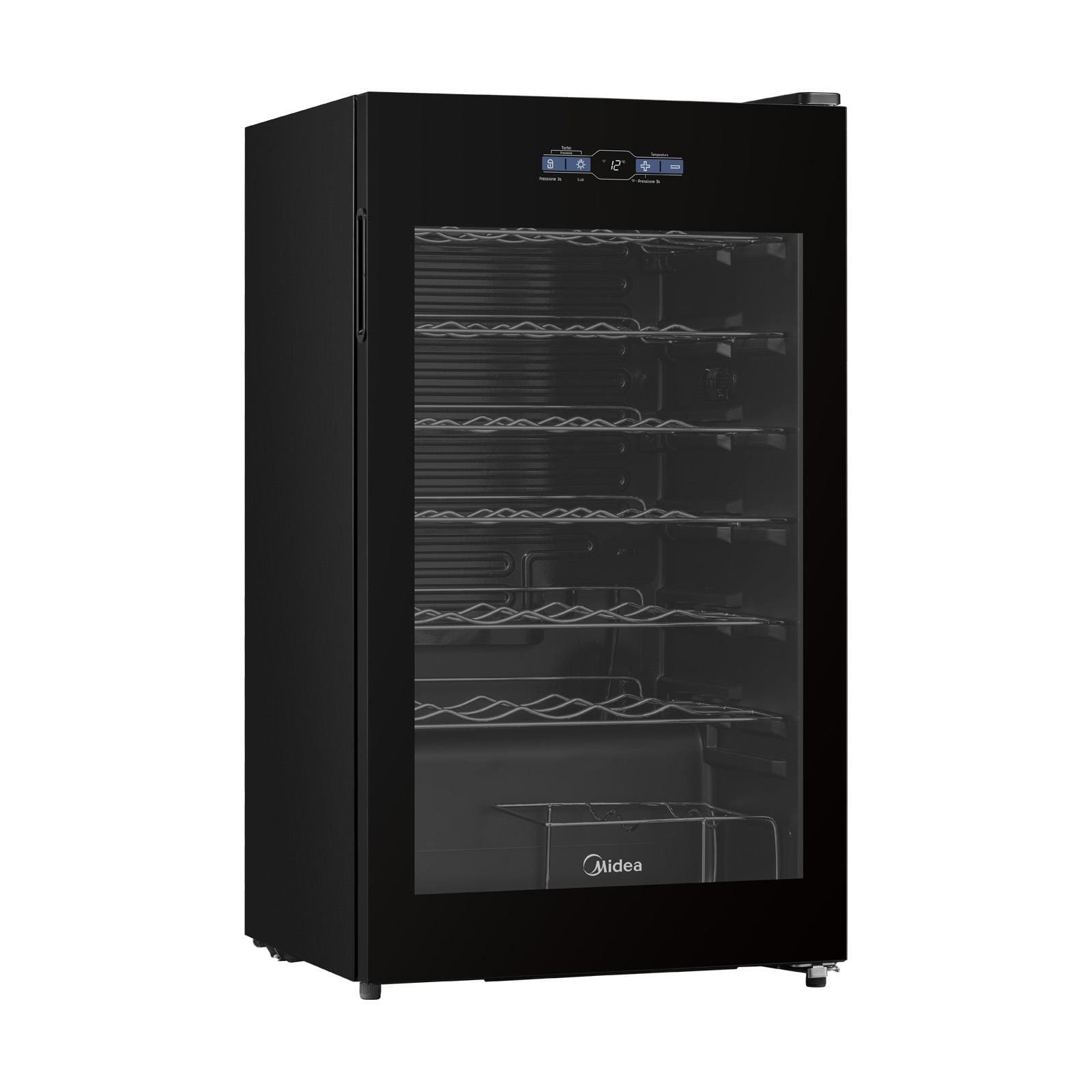 Adega Midea 34 Garrafas MDRW150FGGGL3 Porta de Vidro Painel Touch Bivolt Preta - 1