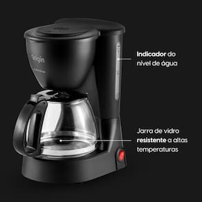 Cafeteira Elétrica Elgin Coffee Break 15 Xícaras Preta 650W Filtro Permanente Sistema Corta-Pingo - 110V - 3