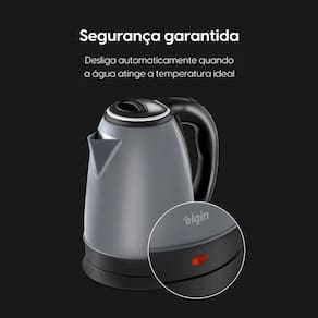 Chaleira Elétrica Elgin Lunar Inox 2L 1200W Jarra Sem Fio Desligamento Automático - 220V - 1