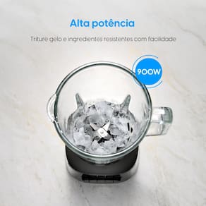 Liquidificador Elgin Super Force Preto 900W 3 Velocidades Jarra de Vidro 1,9L Função Pulsar - 110V - 3