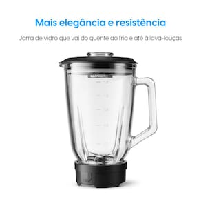 Liquidificador Elgin Super Force Preto 900W 3 Velocidades Jarra de Vidro 1,9L Função Pulsar - 220V - 1