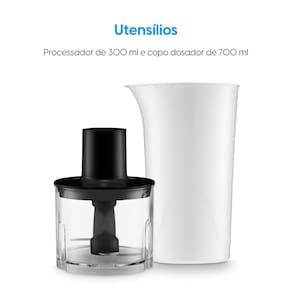 Mixer Elgin Turbo Chef 3 em 1 Preto 200W Copo 700ml Miniprocessador Fouet - 220V - 2