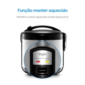 Panela Elétrica de Arroz Elgin PAR20 5 Xícaras 1L 400W Cuba Antiaderente Função Aquecer Acompanha Acessórios **2. - 110V - 2