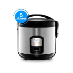 Panela Elétrica de Arroz Elgin PAR20 5 Xícaras 1L 400W Cuba Antiaderente Função Aquecer Acompanha Acessórios **2.