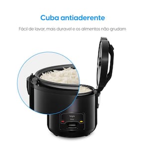 Panela Elétrica de Arroz Elgin Rizzo PAR40 5 Xícaras 1L 400W Cuba Antiaderente Função Aquecer Design Black Piano - 220V - 2