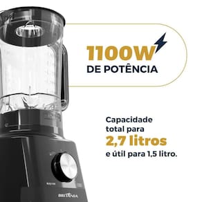 Liquidificador Britânia BLQ1100 1100W Preto - 220V - 2