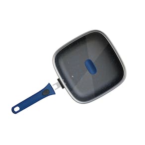 Conjunto Panela e Fritadeira Euro Home Smart Click Antiaderente Soft Touch Tampa de Vidro Azul - 1