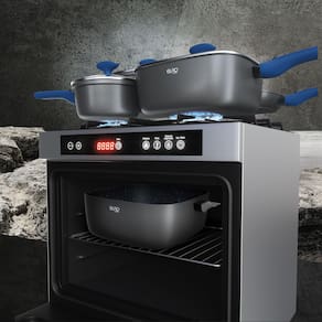 Conjunto Panela e Fritadeira Euro Home Smart Click Antiaderente Soft Touch Tampa de Vidro Azul - 3