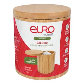 Saleiro Porta Condimentos Euro Home Bambu com Tampa Imantada - 1