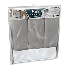 Organizador de Roupas Euro Home Flash Limp 3 Compartimentos Dobrável em Poliéster Cinza - 2