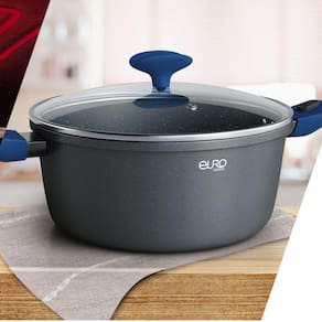 Conjunto de Panelas Euro Home Colorstone Smart Click 4 Peças Antiaderente Cabo Removível Azul - 3