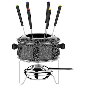 Conjunto de Fondue Euro Home Colorstone Preto 10 Peças 850ml Aço Inox - 1