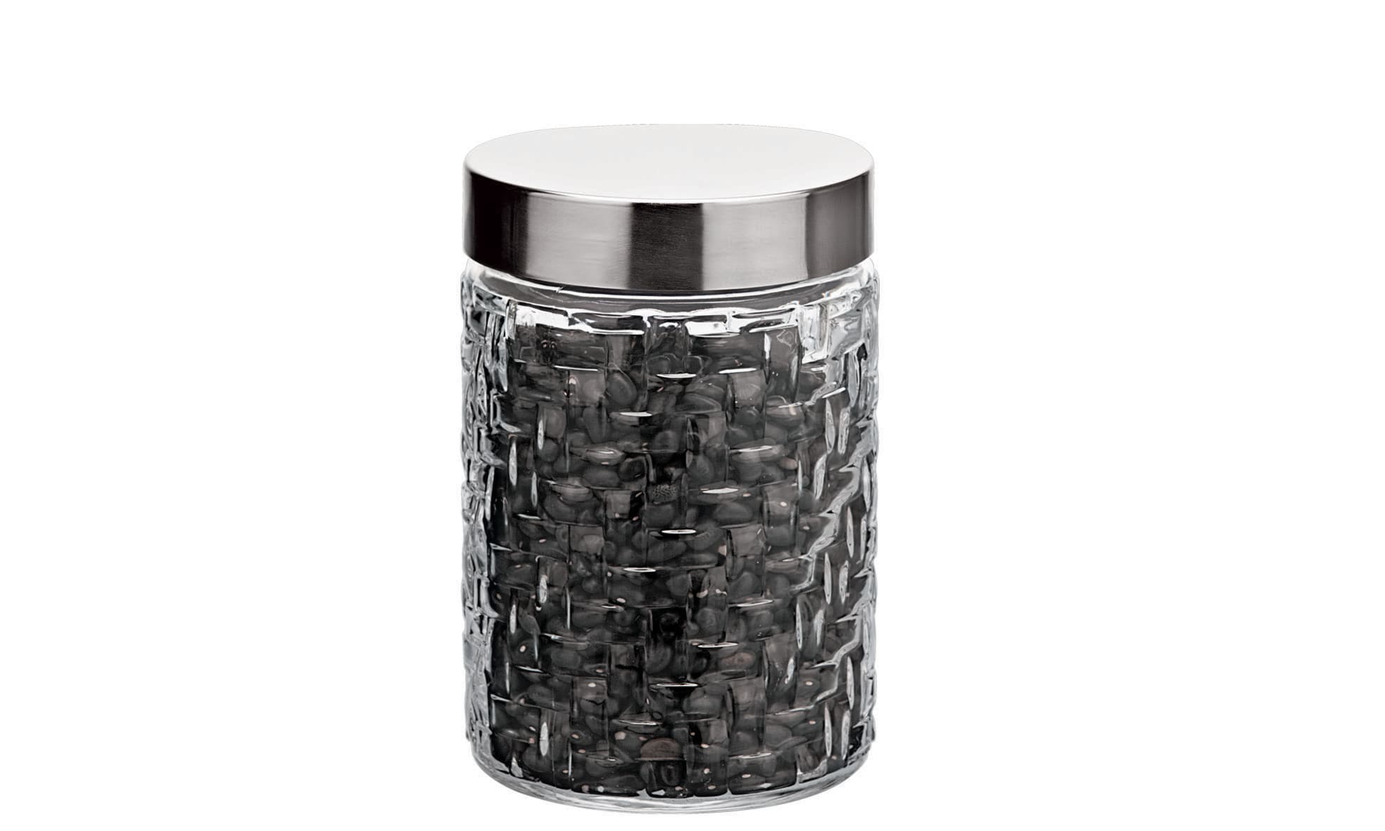 Pote de Vidro Euro Home Rattan com Tampa Inox 1?L para Mantimentos - 1