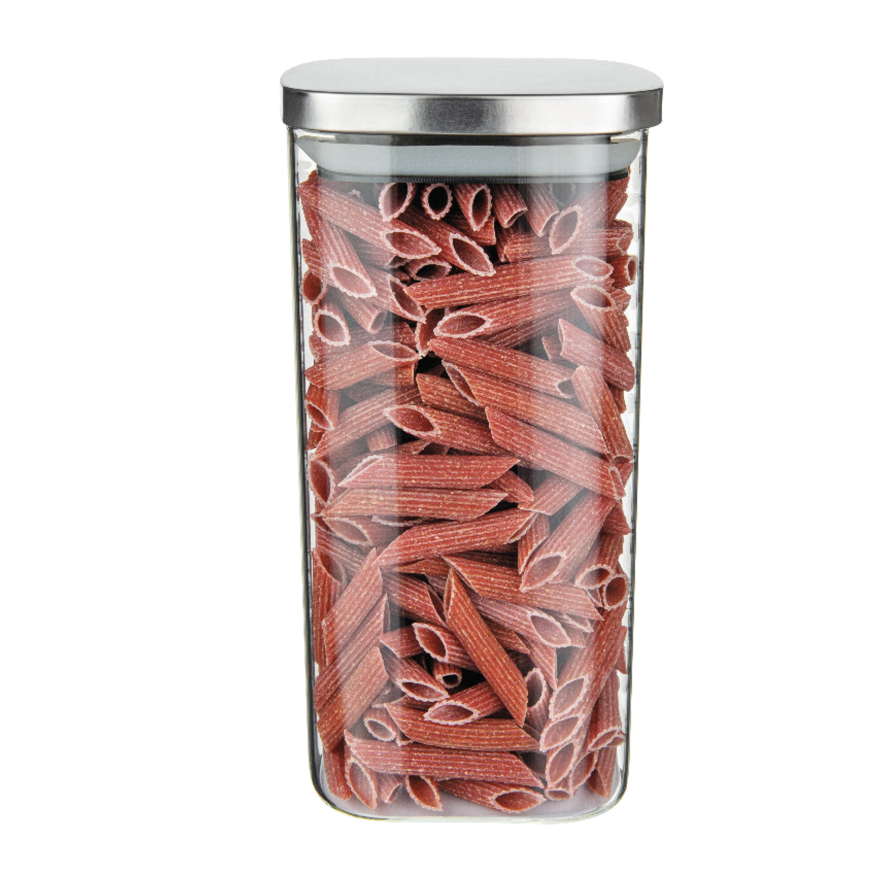 Pote de Vidro Euro Home Slim 1,5L com Tampa Hermética em Inox - 1