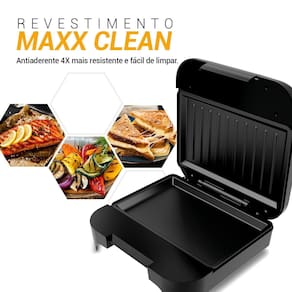 Sanduicheira Grill Philco PGR25A Antiaderente 750W Luz Indicadora Preto - 220V - 2