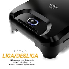 Sanduicheira Grill Philco PGR25A Antiaderente 750W Luz Indicadora Preto - 220V - 3