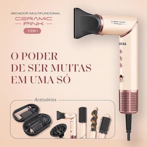 Secador 5 em 1 Mondial SM-01-BLDC-CP 1500W Tecnologia Cerâmica Rosa - 220V - 1
