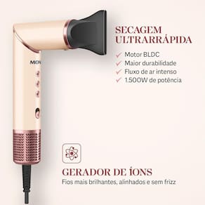 Secador 5 em 1 Mondial SM-01-BLDC-CP 1500W Tecnologia Cerâmica Rosa - 220V - 2