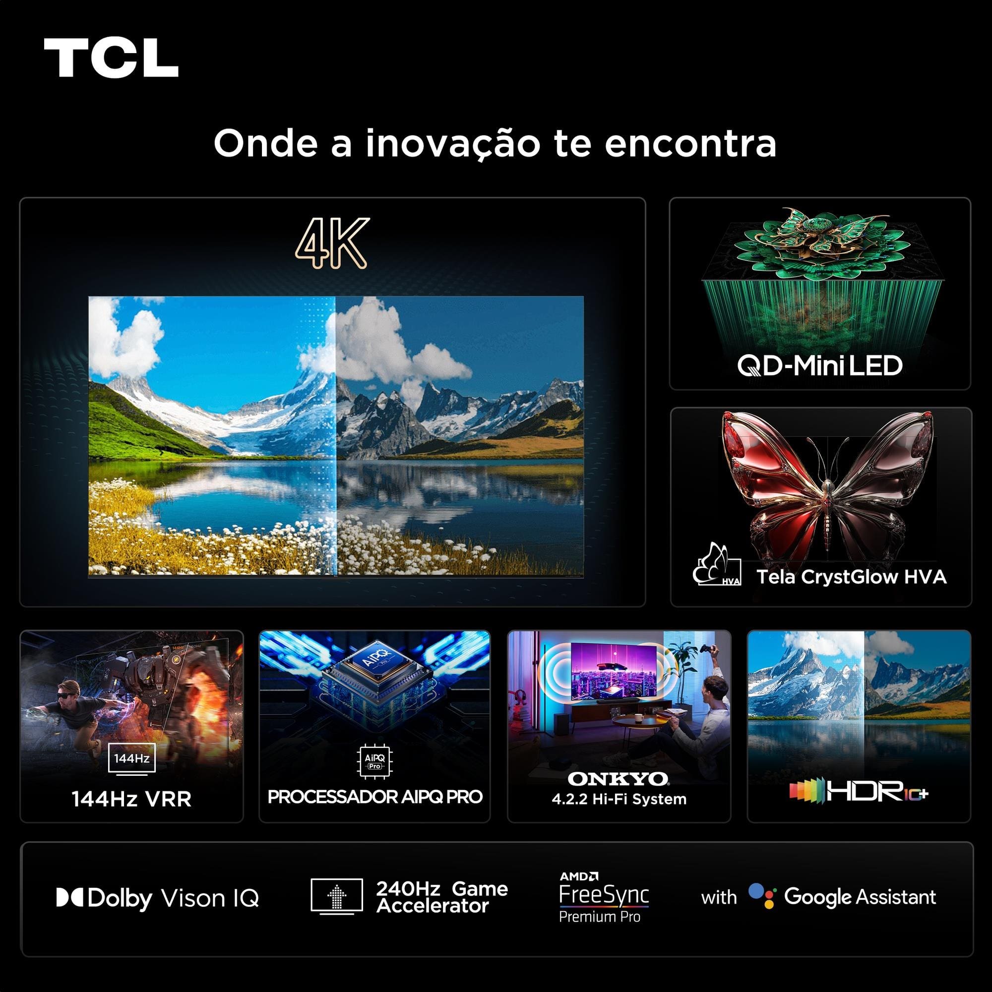 Smart TV 115” 4K TCL 115C7K Ultra HD QD- Mini LED 144 Hz Google TV - 2