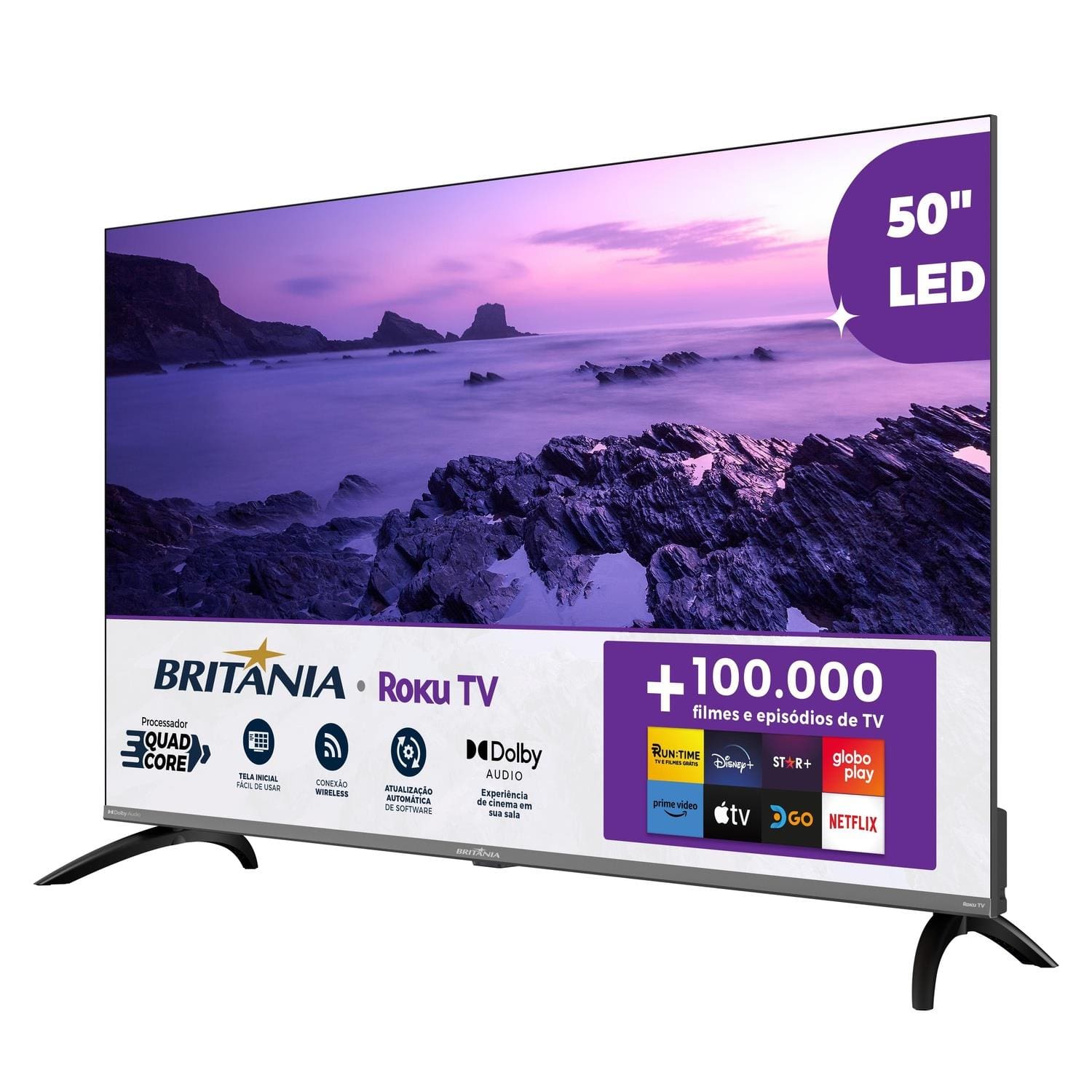 Smart TV 50” 4K UHD Britânia B50CRA Roku TV HDR10 Dolby Audio Space Gray - 2