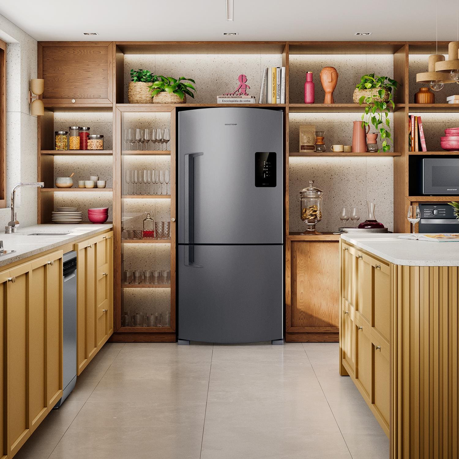 Geladeira Brastemp BRE85MK 591L Frost Free Inverse Inox Xpert?Inverter Inox - 110V - 1