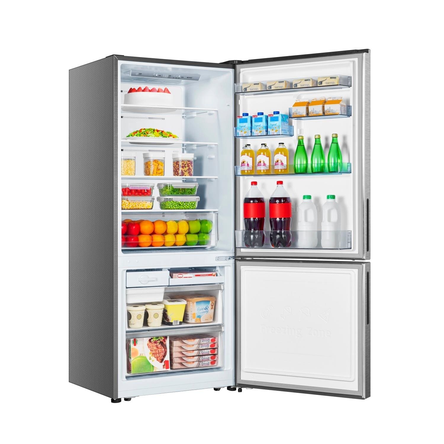 Geladeira Hisense Frost Free 417L Duplex Inverter RB422P3ESA1 Bottom Freezer Inox - 1