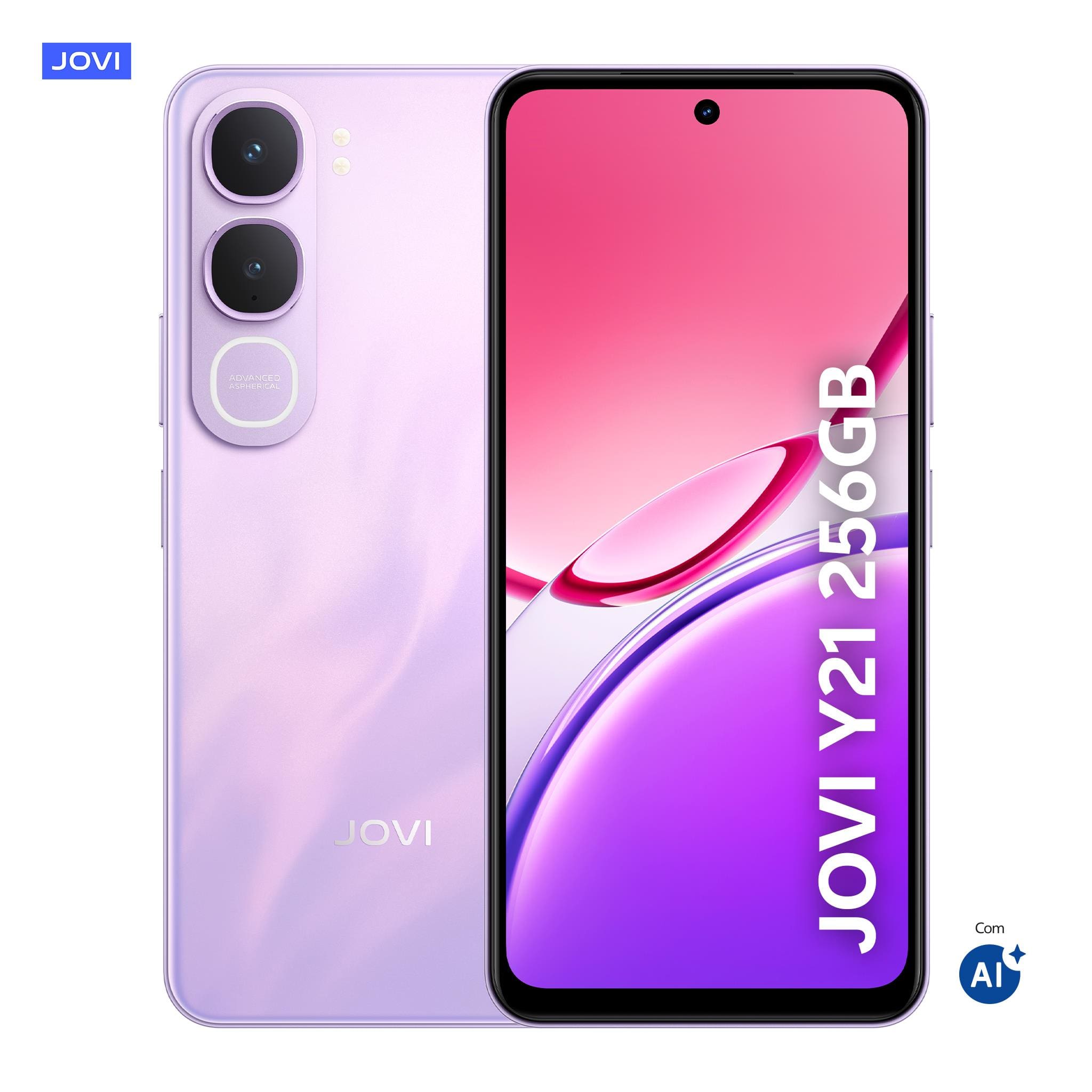 Smartphone JOVI Y21 4G Tela 6.68" 256GB Câmera 50MP Bateria 6500mAh Lilás - 1