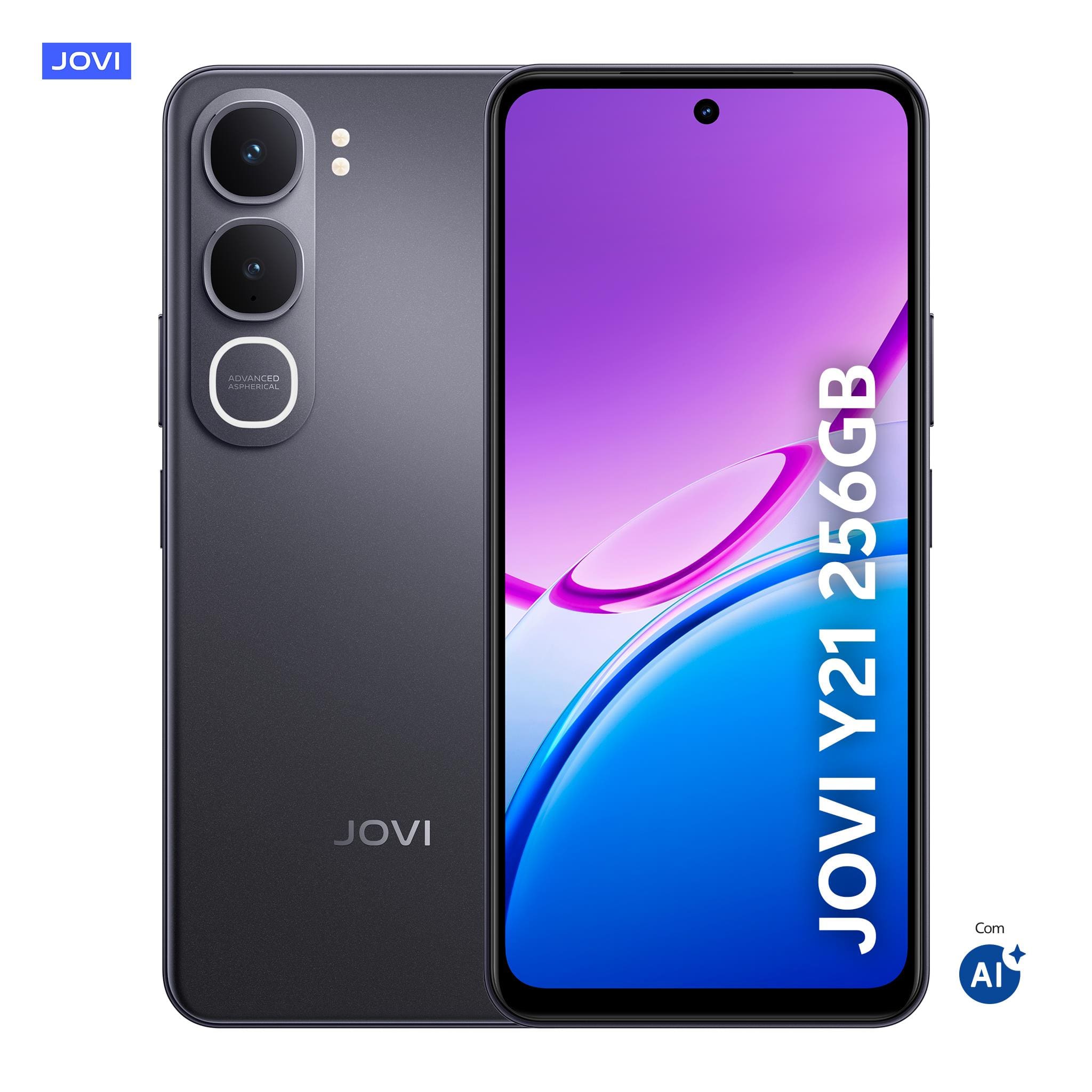 Smartphone JOVI Y21 4G Tela 6.68" 256GB Câmera 50MP Bateria 6500mAh Preto - 1