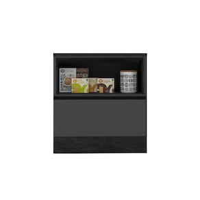 Balcão de Cozinha Poliman Etna 80cm 1 Porta 1 Gaveta com Tampo Grafite - 1