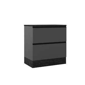 Balcão de Cozinha Poliman Etna 80cm 1 Porta 1 Gaveta com Tampo Grafite - 3