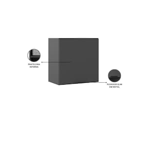 Armário Aéreo de Cozinha Poliman Etna 58cm 1 Porta Grafite - 1