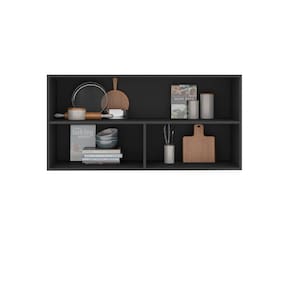 Armário Aéreo de Cozinha Poliman Etna 120cm 2 Portas de Vidro Grafite - 2