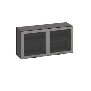 Armário Aéreo de Cozinha Poliman Etna 120cm 2 Portas de Vidro Grafite - 3