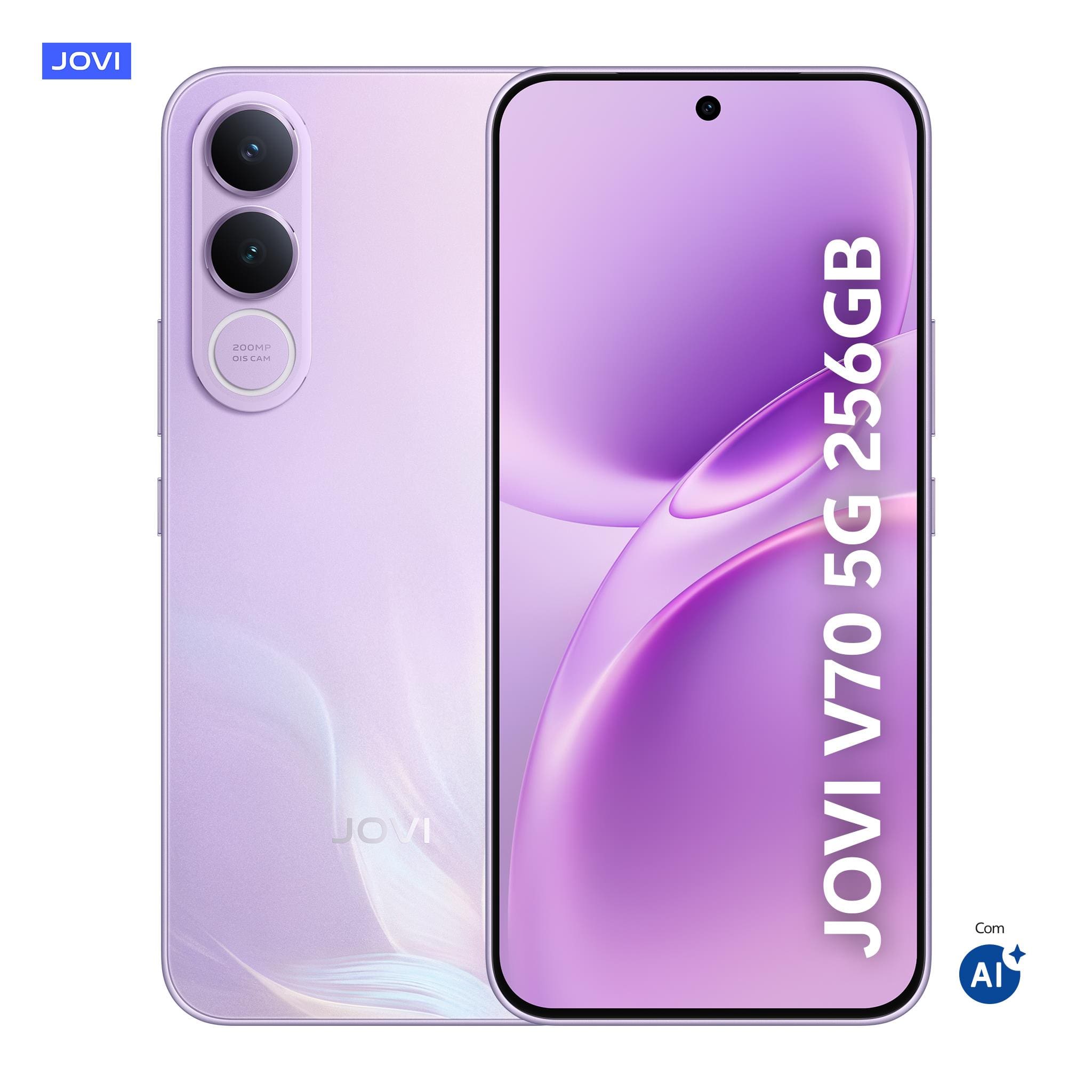 Smartphone JOVI V70 5G Tela 6.83" 256GB Câmera 200MP Bateria 7000mAh Lilás Boreal - 1