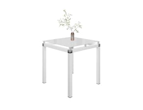 Conjunto de Mesa Artefamol Harpia 75x75cm 4 Cadeiras Vidro Temperado Branco - 2