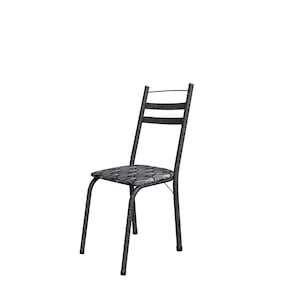 Conjunto de Mesa com 4 Cadeiras Artefamol Sabiá Redonda Granito Aço Courvin - Preto Cromo - 2