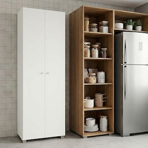Armário Multiuso Bartira New Clean Branco 2 Portas em MDP com 3 Prateleiras - 1
