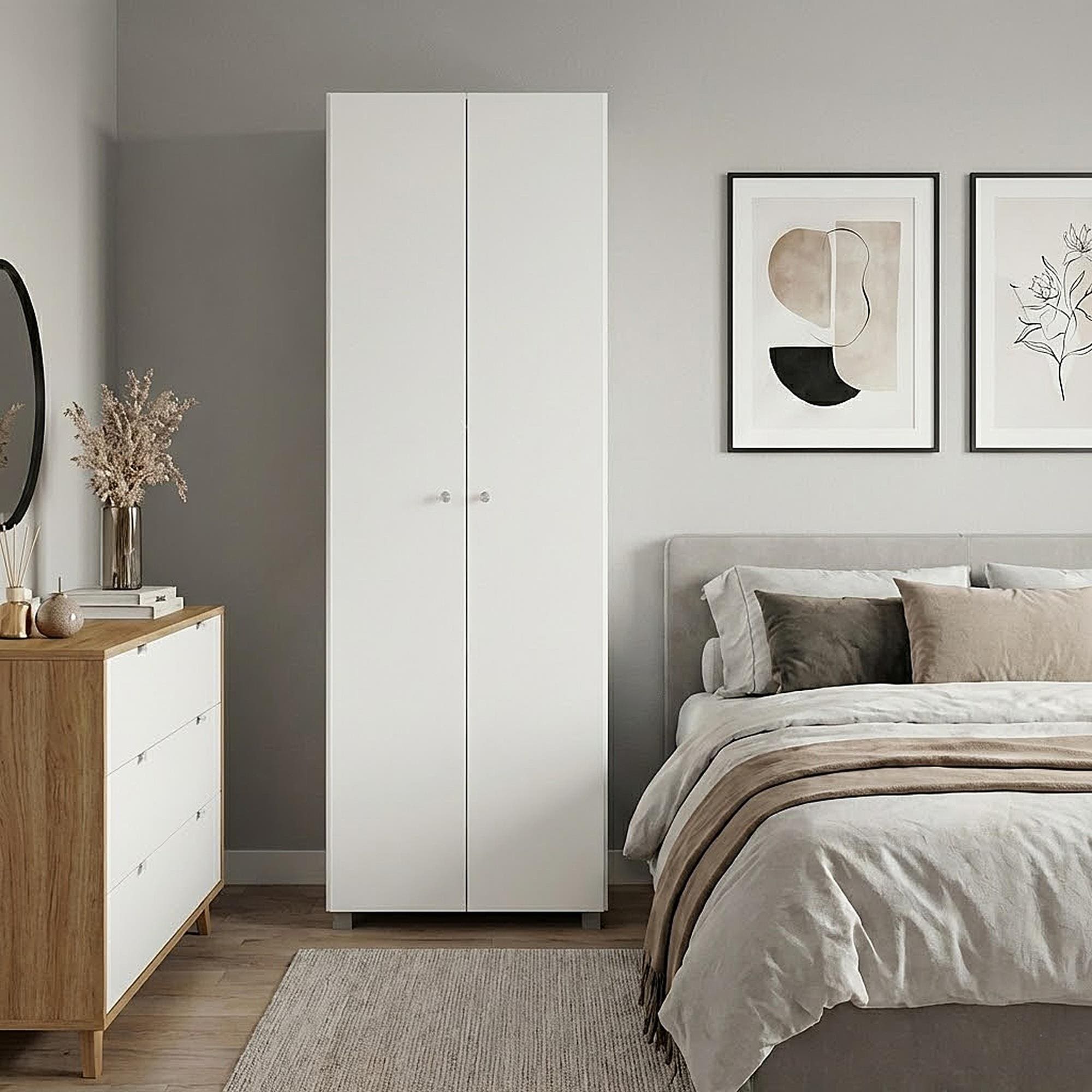 Armário Multiuso Bartira New Clean Branco 2 Portas em MDP com 3 Prateleiras - 3