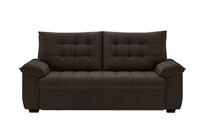 Sofá 3 Lugares Luizzi Berlim Veludo 200cm Madeira Maciça - Marrom - 1