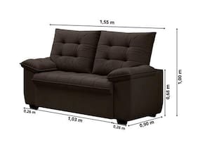 Sofá 2 Lugares Luizzi Berlim Veludo 150cm Madeira Maciça - Marrom - 2