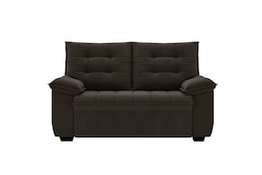 Sofá 2 Lugares Luizzi Berlim Veludo 150cm Madeira Maciça - Marrom - 1