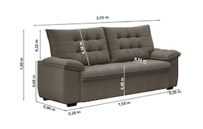 Sofá 3 Lugares Luizzi Berlim Veludo 200cm Madeira Maciça - Capuccino - 2