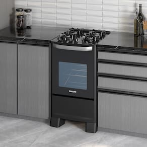 Fogão Suggar Master Grill FGVMTG412PT 4 Bocas Preto Vidro Temperado Superautomático Bivolt - 220V - 1