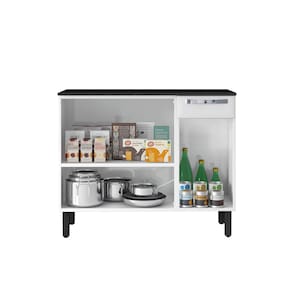 Balcão de Cozinha Itatiaia Rose 3 Portas 1 Gaveta Aço 105cm com Tampo - Branco - 2