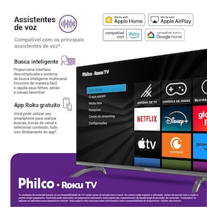 Smart TV 32" HD Philco P32CRB Roku TV HDR10 Dolby Audio - 1